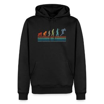 Vintage Rugby Retro Evolution - Men’s Premium Organic Hoodie - black - Front - Nico (187cm)