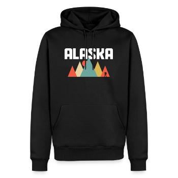 Alaska Wandern Outdoor Souvenir Vintage - Männer Premium Bio Hoodie - Schwarz - Vorne - Nico (187cm)