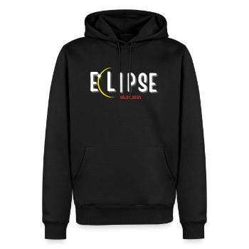 ECLIPSE 2024, ASTRONOMY LOVERS - Men’s Premium Organic Hoodie - black - Front - Nico (187cm)