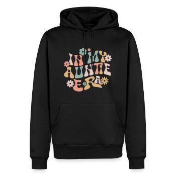 In My Auntie Era Baby Announcement for Aunt - Sweat à capuche Premium bio Homme - noir - Devant - Nico (187cm)