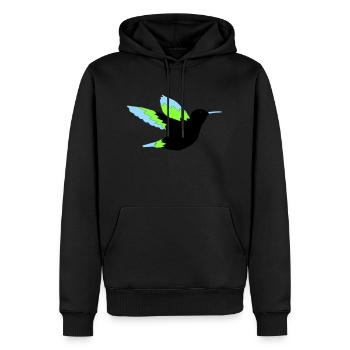 kolibri - Männer Premium Bio Hoodie - Schwarz - Vorne - Nico (187cm)