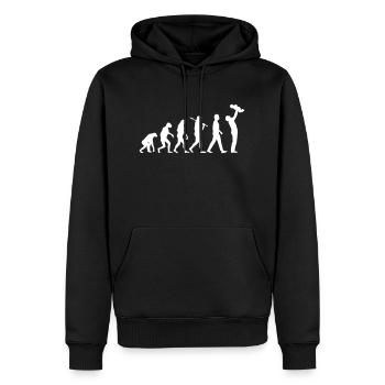 Dad Father Evolution - Color Change Possible - Men’s Premium Organic Hoodie - black - Front - Nico (187cm)