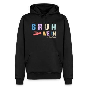 Bruh We In - Erster Tag im College oder in der Schule - Männer Premium Bio Hoodie - Schwarz - Vorne - Nico (187cm)