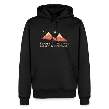 Reach for the stars, climb the mountains Bergtour - Men’s Premium Organic Hoodie - black - Front - Nico (187cm)