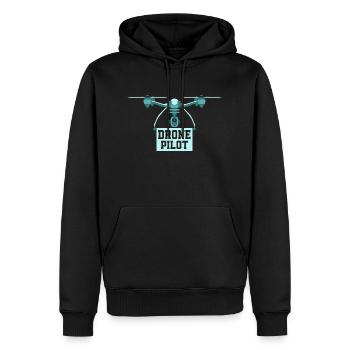Pilote de drone quadricoptère RC Flight - Sweat à capuche Premium bio Homme - noir - Devant - Nico (187cm)