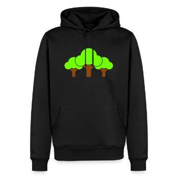 3 Trees Forest Forest Three Tree Plants Symbol - Men’s Premium Organic Hoodie - black - Front - Nico (187cm)