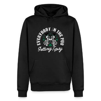Everybody In The Pub Getting Tipsy St Patrick's - Men’s Premium Organic Hoodie - black - Front - Nico (187cm)