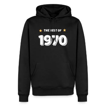 Das Beste von 1970 - Männer Premium Bio Hoodie - Schwarz - Vorne - Nico (187cm)