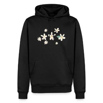 Fleurs marguerites idée cadeau - Sweat à capuche Premium bio Homme - noir - Devant - Nico (187cm)
