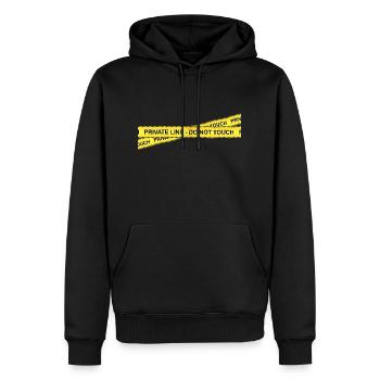 private line - do not touch - Männer Premium Bio Hoodie - Schwarz - Vorne - Nico (187cm)