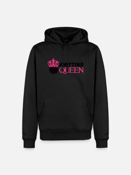 Knitting queen - Männer Premium Bio Hoodie - Schwarz