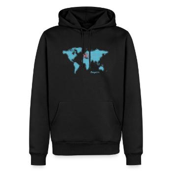 carte du monde bayern - Sweat à capuche Premium bio Homme - noir - Devant - Nico (187cm)