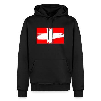 Schweizer Fahne - Männer Premium Bio Hoodie - Schwarz - Vorne - Nico (187cm)