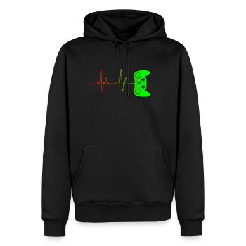 Gamer Ekg - Sweat à capuche Premium bio Homme - noir - Devant - Nico (187cm)