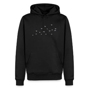Vogel Flug Süden Geschenkidee - Männer Premium Bio Hoodie - Schwarz - Vorne - Nico (187cm)