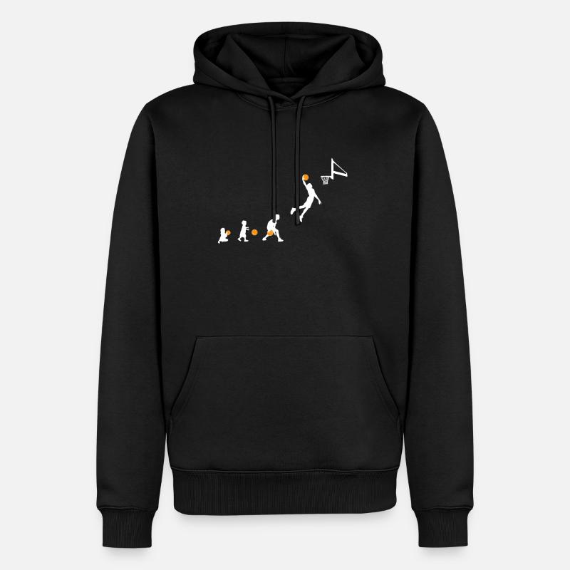 Evolution BasketBall Weiß - Männer Premium Bio Hoodie - Schwarz