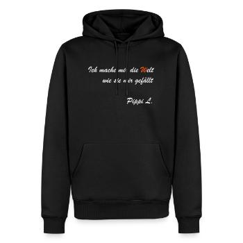 ich mache mir die welt - Männer Premium Bio Hoodie - Schwarz - Vorne - Nico (187cm)