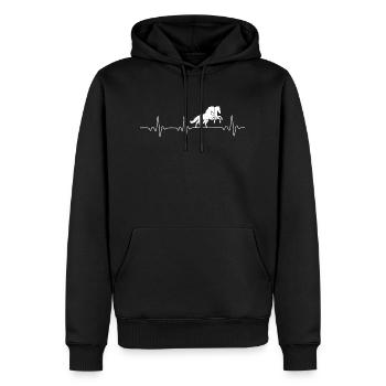 Herzfrequenz Pferde Horses - Männer Premium Bio Hoodie - Schwarz - Vorne - Nico (187cm)