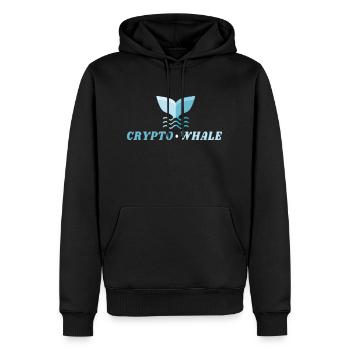 CRYPTO WHALE - KRYPTOWÄHRUNGSBESITZER - Männer Premium Bio Hoodie - Schwarz - Vorne - Nico (187cm)