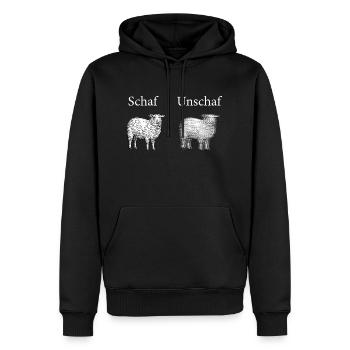 Mouton Un mouton Image amusante - Sweat à capuche Premium bio Homme - noir - Devant - Nico (187cm)