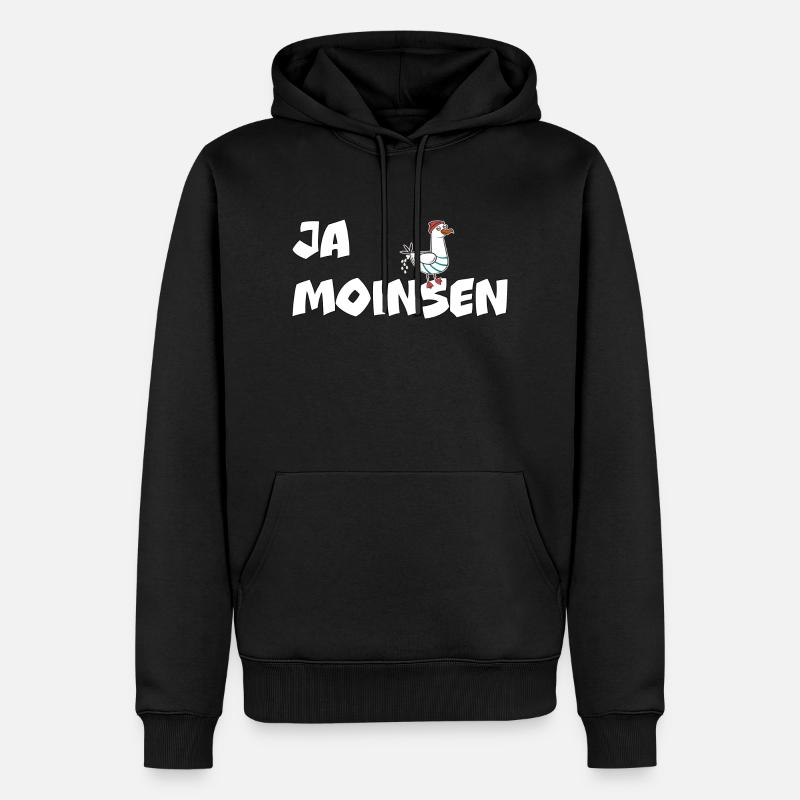 Ja Moinsen - Möwe - Männer Premium Bio Hoodie - Schwarz