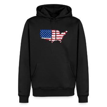American Distressed Flag America USA Flag - Männer Premium Bio Hoodie - Schwarz - Vorne - Nico (187cm)