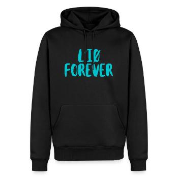 IØ, série Ile d'Oléron - Sweat à capuche Premium bio Homme - noir - Devant - Nico (187cm)