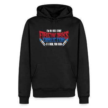Funny fireworks pyrotechnician saying - Men’s Premium Organic Hoodie - black - Front - Nico (187cm)