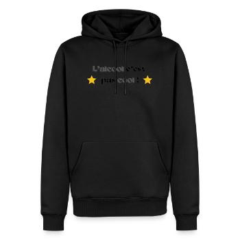L'alcool c'est pas cool ! - Sweat à capuche Premium bio Homme - noir - Devant - Nico (187cm)