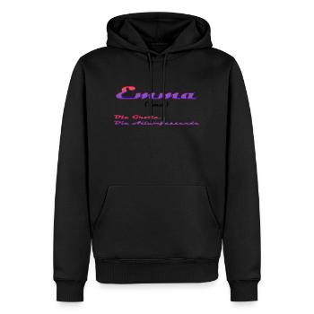 Emma - Männer Premium Bio Hoodie - Schwarz - Vorne - Nico (187cm)