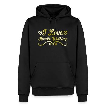 J’adore la marche nordique - Sweat à capuche Premium bio Homme - noir - Devant - Nico (187cm)