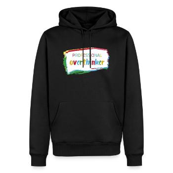 Citation de santé mentale de penseur excessif professionnel. - Sweat à capuche Premium bio Homme - noir - Devant - Nico (187cm)