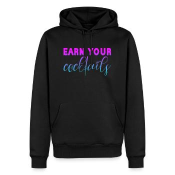 Gagnez vos cocktails - Sweat à capuche Premium bio Homme - noir - Devant - Nico (187cm)