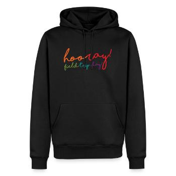 Hooray, Field Trip Day! 2 - Men’s Premium Organic Hoodie - black - Front - Nico (187cm)