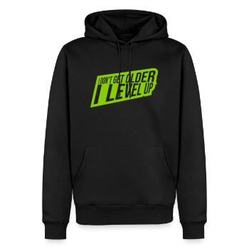 Vieillir - Sweat à capuche Premium bio Homme - noir - Devant - Nico (187cm)
