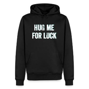 Embrasse-moi pour avoir de la chance - Sweat à capuche Premium bio Homme - noir - Devant - Nico (187cm)