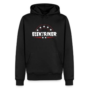 Elektriker Beruf - Männer Premium Bio Hoodie - Schwarz - Vorne - Nico (187cm)