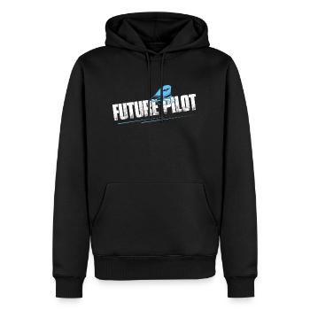 Future Pilot Aviation Fly Airline - Sweat à capuche Premium bio Homme - noir - Devant - Nico (187cm)