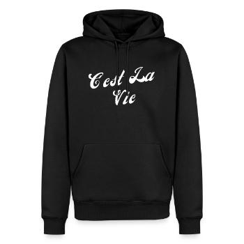 C'est la vie - Sweat à capuche Premium bio Homme - noir - Devant - Nico (187cm)