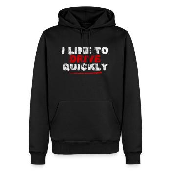 I Like To Drive Quickly 3 - Men’s Premium Organic Hoodie - black - Front - Nico (187cm)