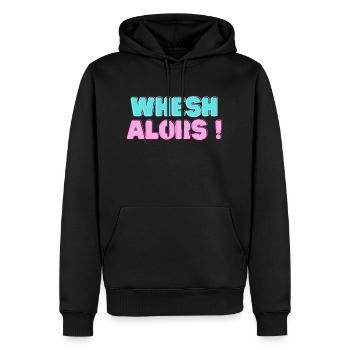 Whesh alors! - Sweat à capuche Premium bio Homme - noir - Devant - Nico (187cm)