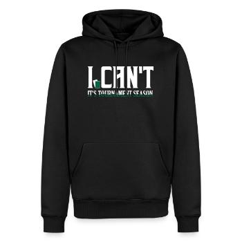 I Can't. It's Tournament Season. Funny TCG Trading - Männer Premium Bio Hoodie - Schwarz - Vorne - Nico (187cm)