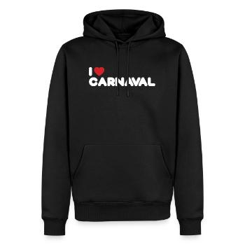 Ich liebe Carnival Design Weiß - Männer Premium Bio Hoodie - Schwarz - Vorne - Nico (187cm)