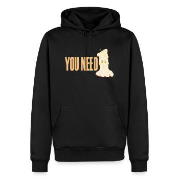 DU BRAUCHST - Männer Premium Bio Hoodie - Schwarz - Vorne - Nico (187cm)