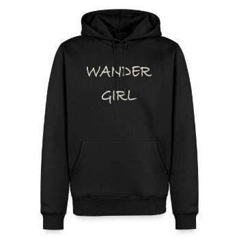 Wander Girl - Männer Premium Bio Hoodie - Schwarz - Vorne - Nico (187cm)