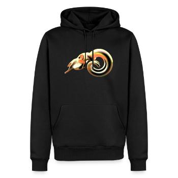 Hardrock - Männer Premium Bio Hoodie - Schwarz - Vorne - Nico (187cm)