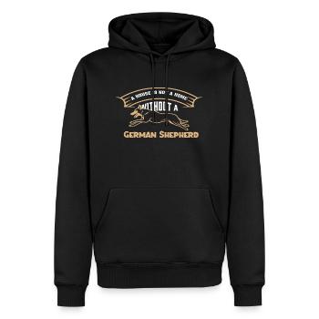 Une maison n’est pas une maison sans berger allemand - Sweat à capuche Premium bio Homme - noir - Devant - Nico (187cm)