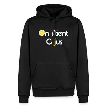On s'tient au jus - Sweat à capuche Premium bio Homme - noir - Devant - Nico (187cm)