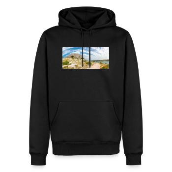 The Wall of Oštrica (Bedem Grebastica) Croatia - Men’s Premium Organic Hoodie - black - Front - Nico (187cm)