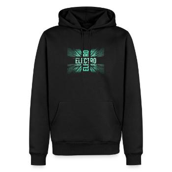 Electro Techno Rave DJ Festival - Männer Premium Bio Hoodie - Schwarz - Vorne - Nico (187cm)